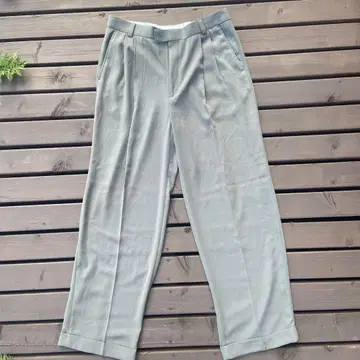 구제 의류 슬랙스 초와이드 턱 폴리에스테르 90년대
