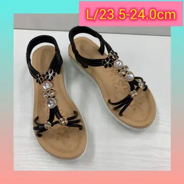 L/23.5-24.0cm 리조트 샌들 비쥬 샌들 블랙