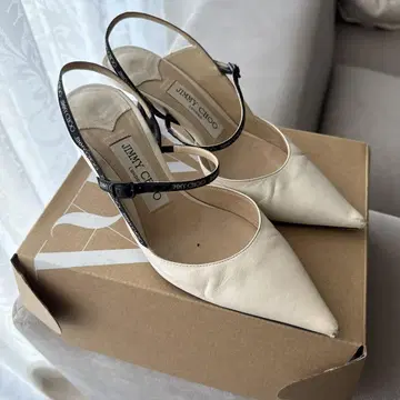 JIMMY CHOO 아이보리 스틸레토 힐