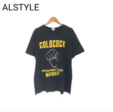 ALSTYLE 티셔츠 위스키 GOLDCOCK 빈티지 프린트