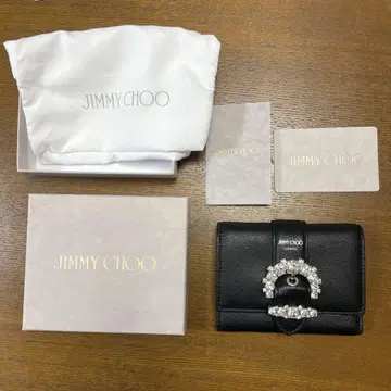 JIMMY CHOO 블랙 3단 폴더형 지갑