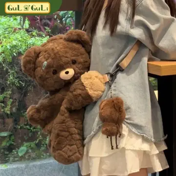 곰 모양 봉제 인형 숄더백