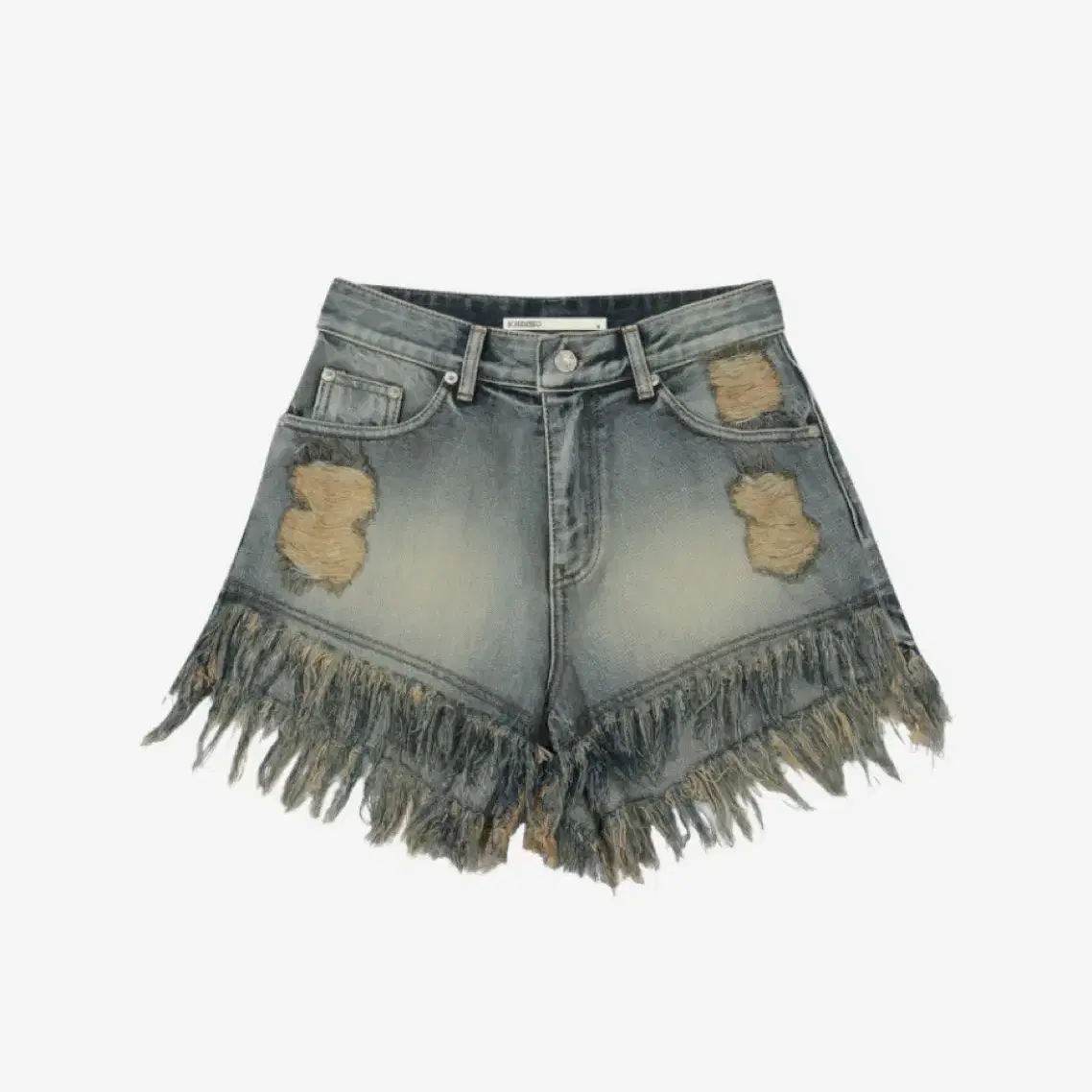 パンツ Bohemseo Bohemian seoul DENIM SHORTS BOHEMIAN SEOUL】BOHEMSEO DESTROYED GRAY DENIM SHORTS