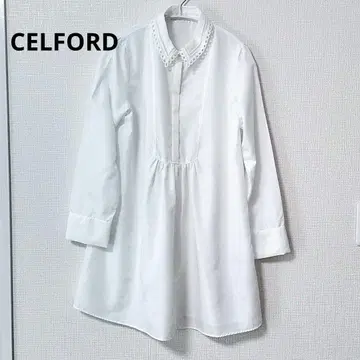 CELFORD 셀포드 토네이도 칼라 블라우스 화이트