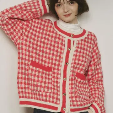 Unitage 깅엄 체크 가디건