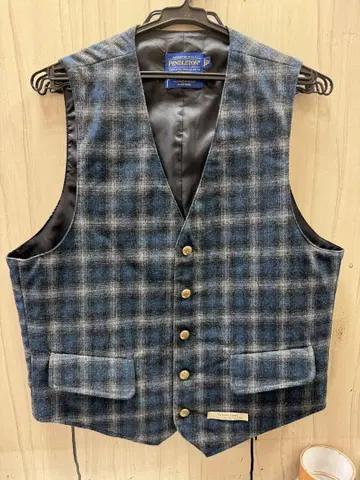 Pendleton 체크 무늬 베스트 M 사이즈