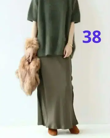 플라주 큐프라 새틴 스커트 그레이 38