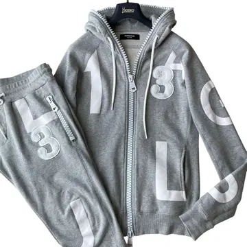1PIU1UGUALE3 랜덤 로고 빅 지퍼 셋업 XL