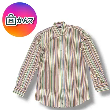 폴스미스 남성용 셔츠 M 상당 멀티 컬러 스트라이프 고급 컬러풀