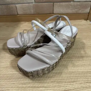 베이지 스트랩 샌들 24cm