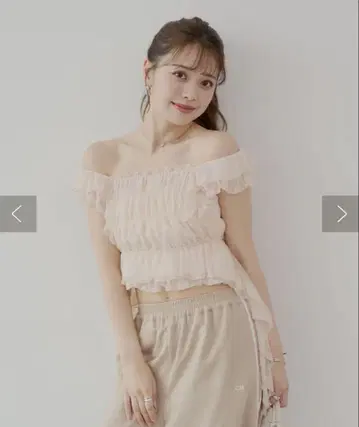 Chico 레이스 드롭 프릴 블라우스 F 사이즈 핑크