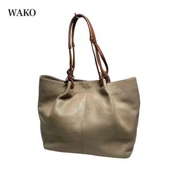 긴자 WAKO 와코 리자드 엠보 가죽 핸드백 숄더 그레이지