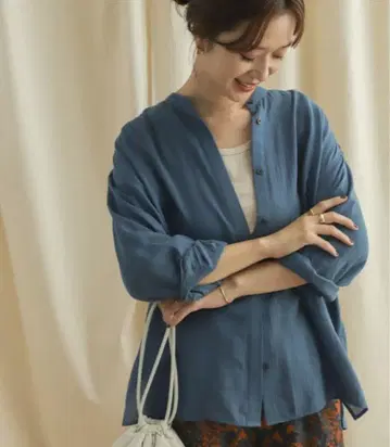 어반 리서치 도어스 더블 거즈 밴드 카라 셔츠