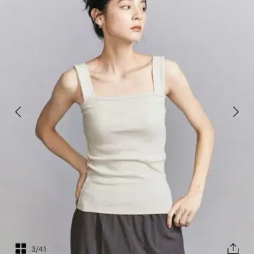 코튼 블렌드 베어 탱크탑