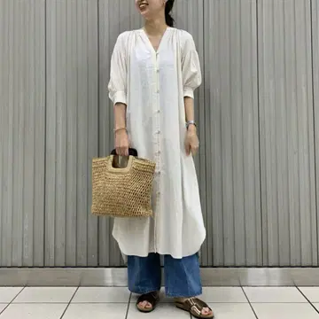 URBAN RESEARCH 린넨 혼방 스키퍼 2way 롱 원피스