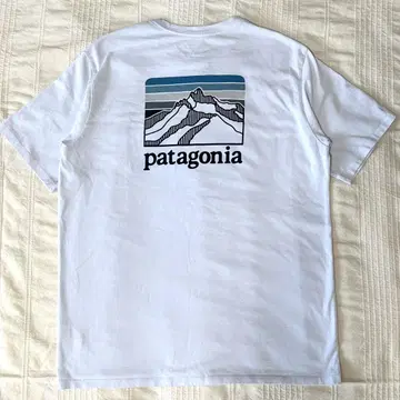Patagonia 파타고니아 로고 포켓 티셔츠 백 프린트 화이트 M