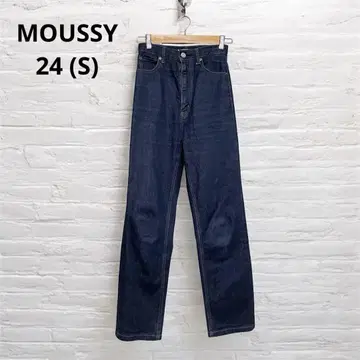MOUSSY HW STRETCH STRAIGHT 데님 청바지 네이비