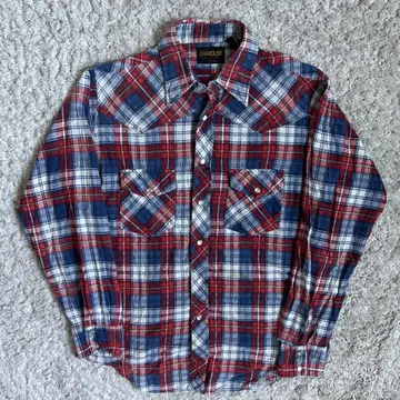 70's 80's CHANDLER 체크 웨스턴 셔츠 M