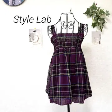 9391 Style Lab 스타일라보 셔링 체크 무늬 튜닉