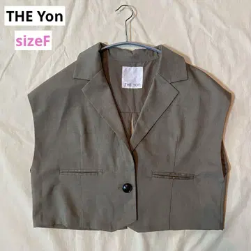 THE Yon 백 리본 프렌치 슬리브 숏 테일러드 자켓