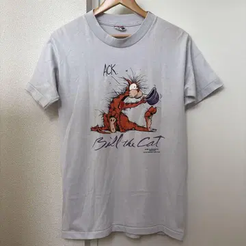 80s 티셔츠 bill the cat 애니멀 프린트 고양이 USA제