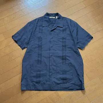00's The Havanera Co S/S 쿠바 셔츠 네이비 반팔
