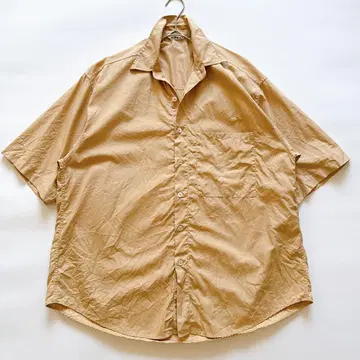 WASHED FINX TWILL BIG HALF SLEEVED SHIRT