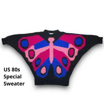 'USA 80s 90s 빈티지 스웨터 니트 돌먼 나비 미국