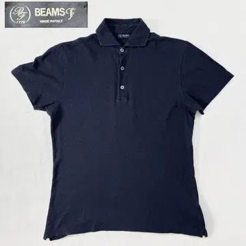 BEAMS F 빔즈 F 피케 셔츠 네이비