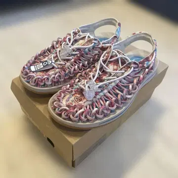 킨 유니크 샌들 핑크 타이다이 패턴 23.0cm 여성용