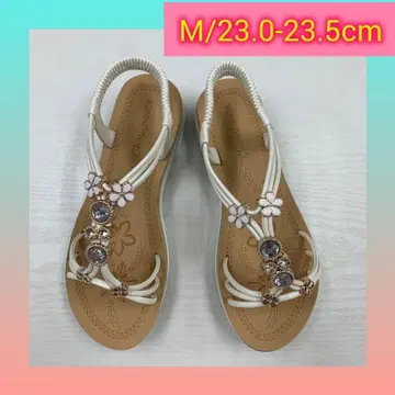 M/23.0-23.5cm 리조트 샌들 비쥬 샌들 화이트