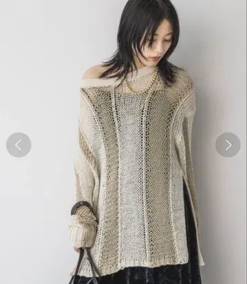 자카드 랜덤 메쉬 풀오버 지나시스