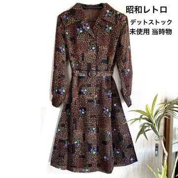 [미사용] 쇼와 레트로 당시 데드스탁 빈티지 원피스 70s