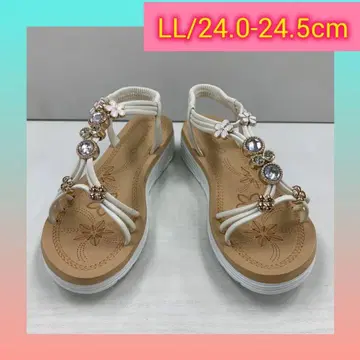 LL/24.0-24.5cm 리조트 샌들 비쥬 샌들 화이트