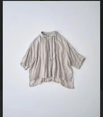네스트로브 린넨 거즈 루즈 스퀘어 셔츠 베이지