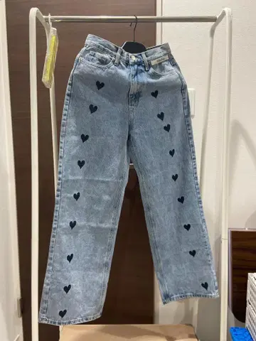 kimhekim 파란 하트 무늬 청바지