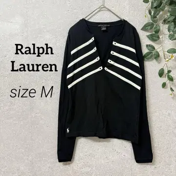 Ralph Lauren 아일렛 디자인 긴팔 티셔츠 (M) 블랙