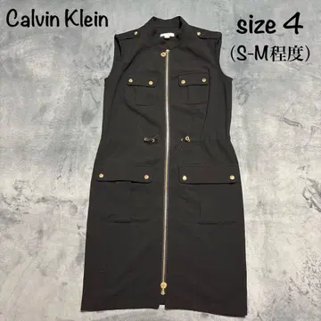 [컨디션 최상] Calvin Klein 무릎 기장 원피스 금장 버튼 집업