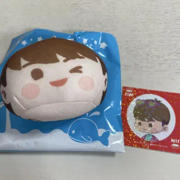스시로 BTS 인더섬 콜라보 한정판 비즈 오테다마 봉제 인형 진 JIN