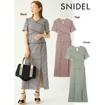 snidel 메로우 컷 원피스 블랙