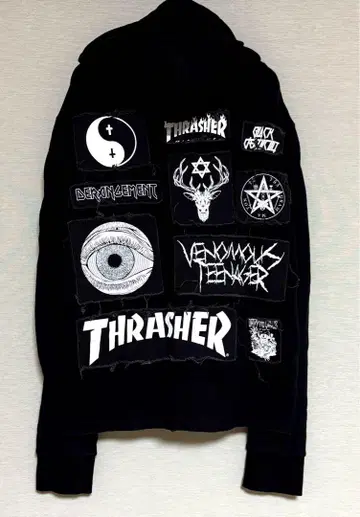 the GazettE THRASHER 콜라보 후드티