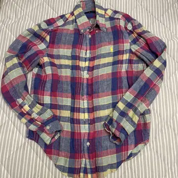 Ralph Lauren 체크 무늬 긴팔 린넨 셔츠
