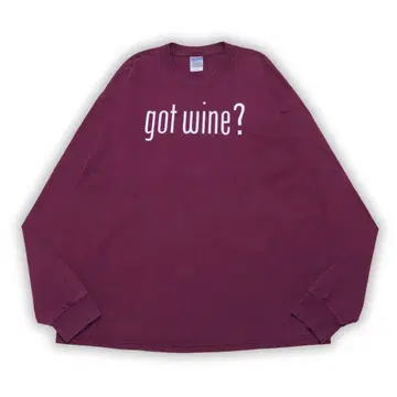 구제 의류 00s got wine? 긴팔 T셔츠 와인 레드