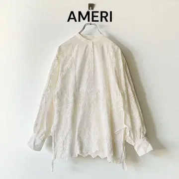 Ameri 아메리 레이스 레이어드 드레스 셔츠 화이트