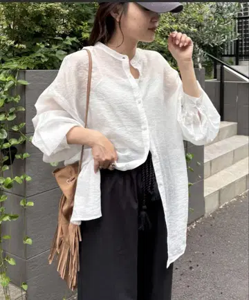 CIAOPANIC TYPY 시어 밴드 카라 셔츠