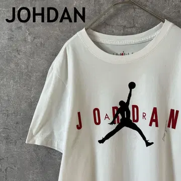 JORDAN 점프맨 로고 티셔츠 화이트 남성용 L 사이즈
