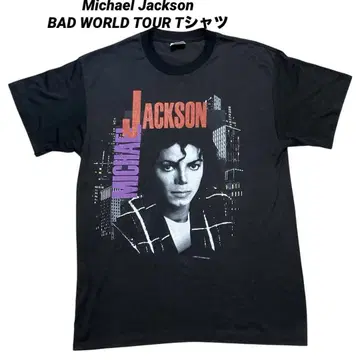 구제 의류 마이클 잭슨 BAD WORLD TOUR 빈티지 티셔츠 L