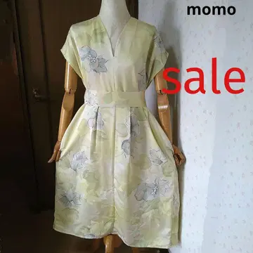 sale! 순수 실크 허리 리본 포함 턱 장식 원피스 기모노 리메이크