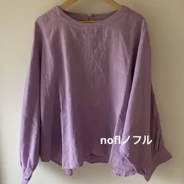 nofl 노플 린넨 크루넥 블라우스 일본제 퍼플 돌먼 슬리브