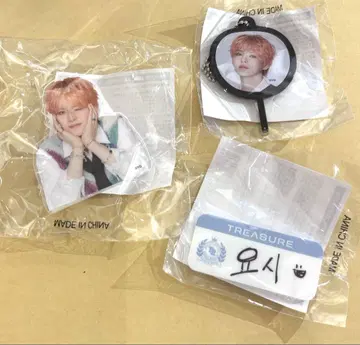 TREASURE 캡슐 토이 요시 클립 명찰 부채 팬콘